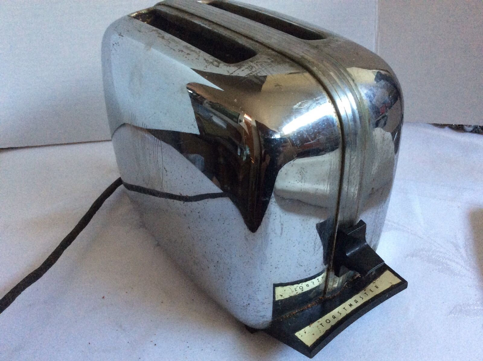 VTG 1940\'s Chrome Toastmaster bread waffle Toaster 2 Slice Automatic Pop Up 