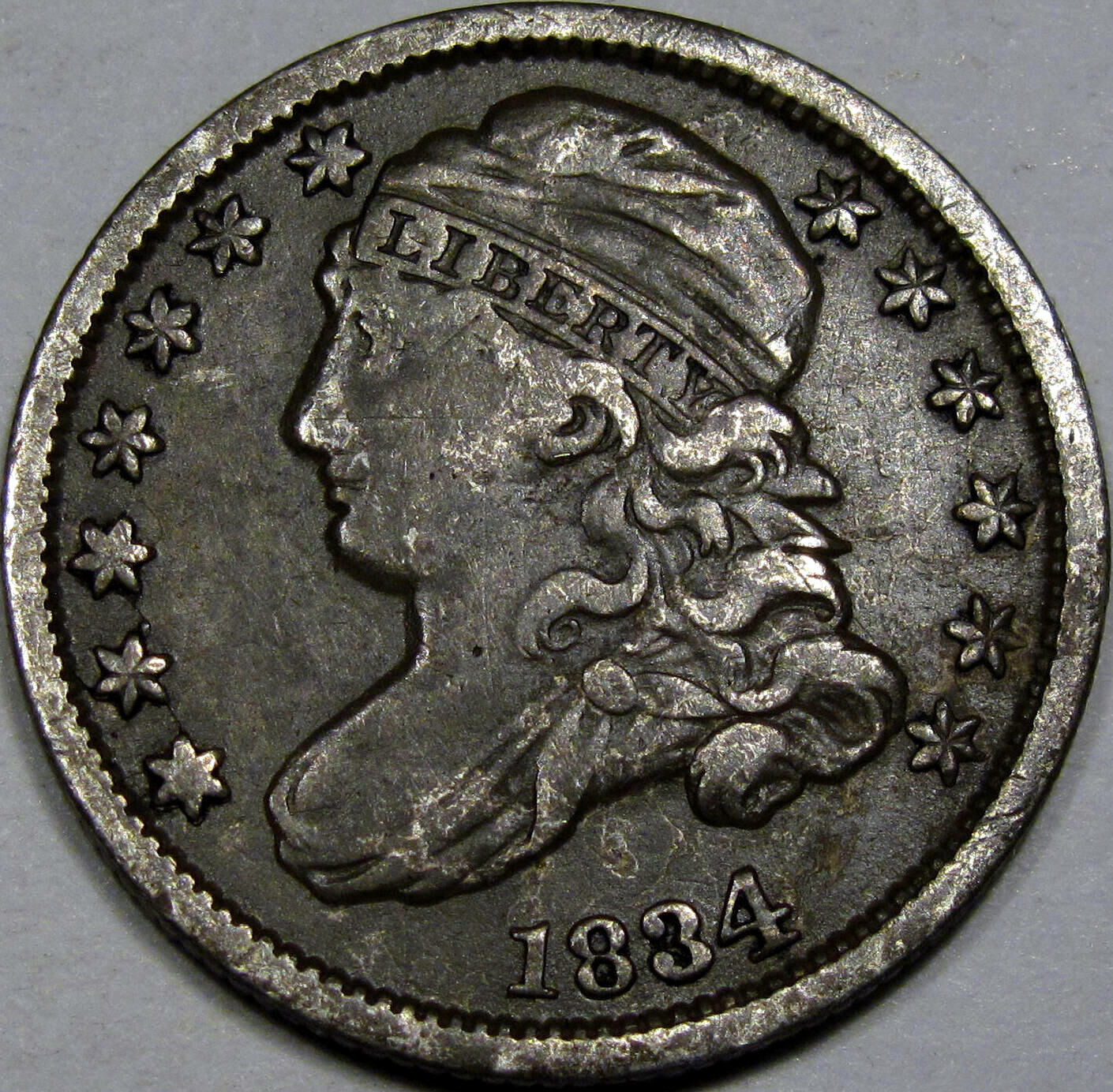 1834 Capped Bust Dime Choice Abt. AU... Nice and Original, Pretty Collector Coin