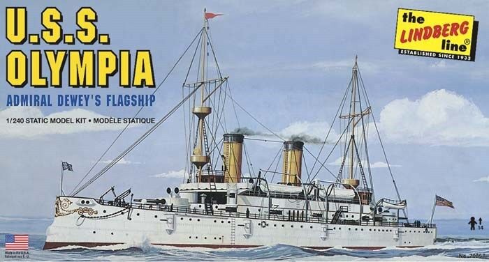 Lindberg 402 U.S.S. Olympia Admiral Dewey\'s Flagship model kit 1/240
