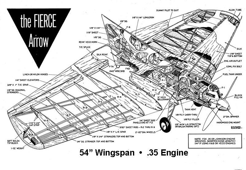 Model Airplane Plans (UC): FIERCE ARROW 54\