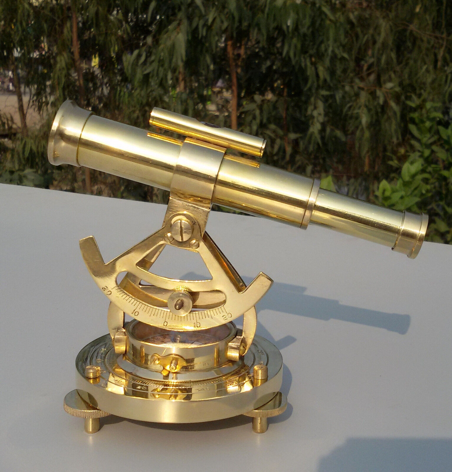 Thanksgiving  brass theodolite  telescope compass surveying instrument maritime
