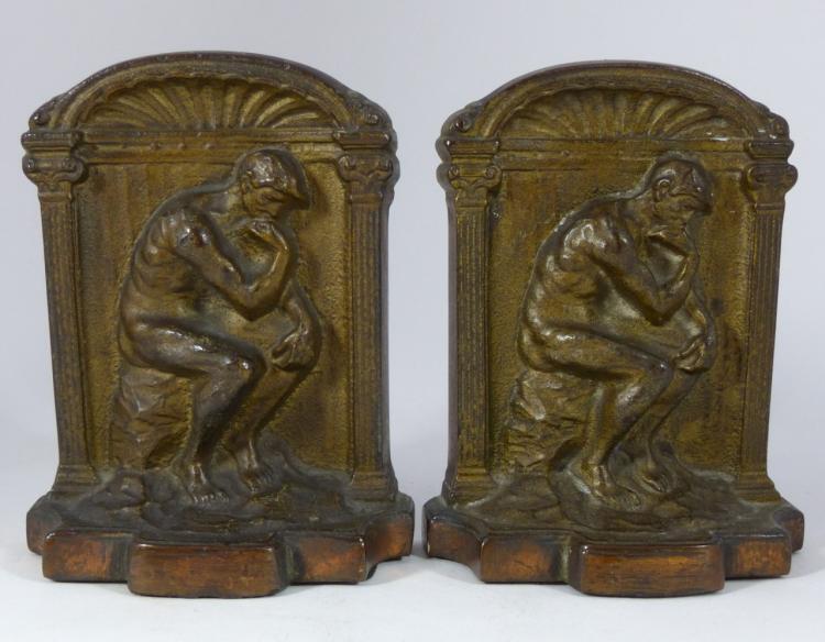 VINTAGE CAST IRON THINKER BOOKENDS Lot 165