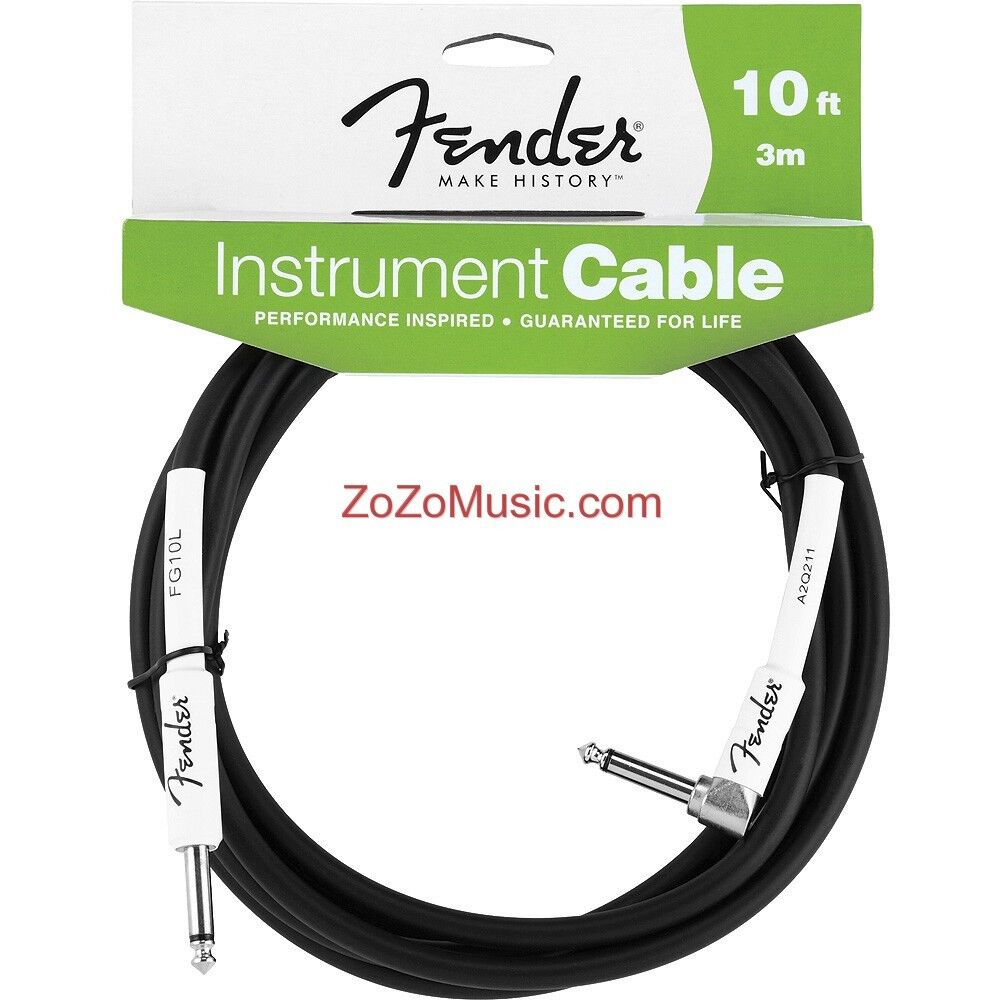 FENDER FG10L PERFORMANCE 10\' STRAIGHT - ANGLE GUITAR & BASS CABLE 099-0820-006