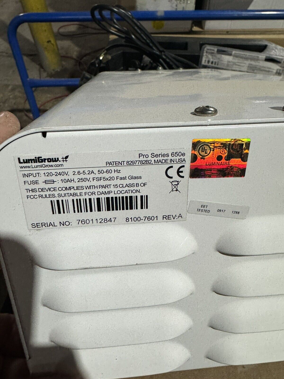 lumigrow pro 650e grow light with SmartPar adapter