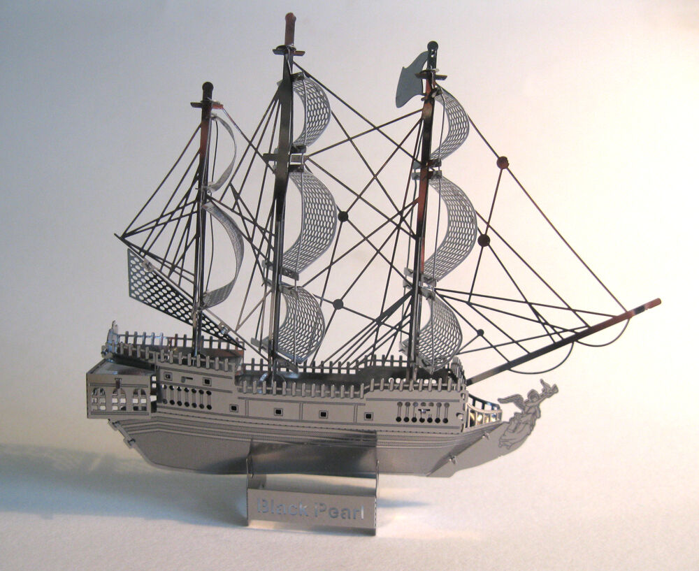 Pirate Ship Metal Model Black Pearl Laser Cut Office Desktop Decor