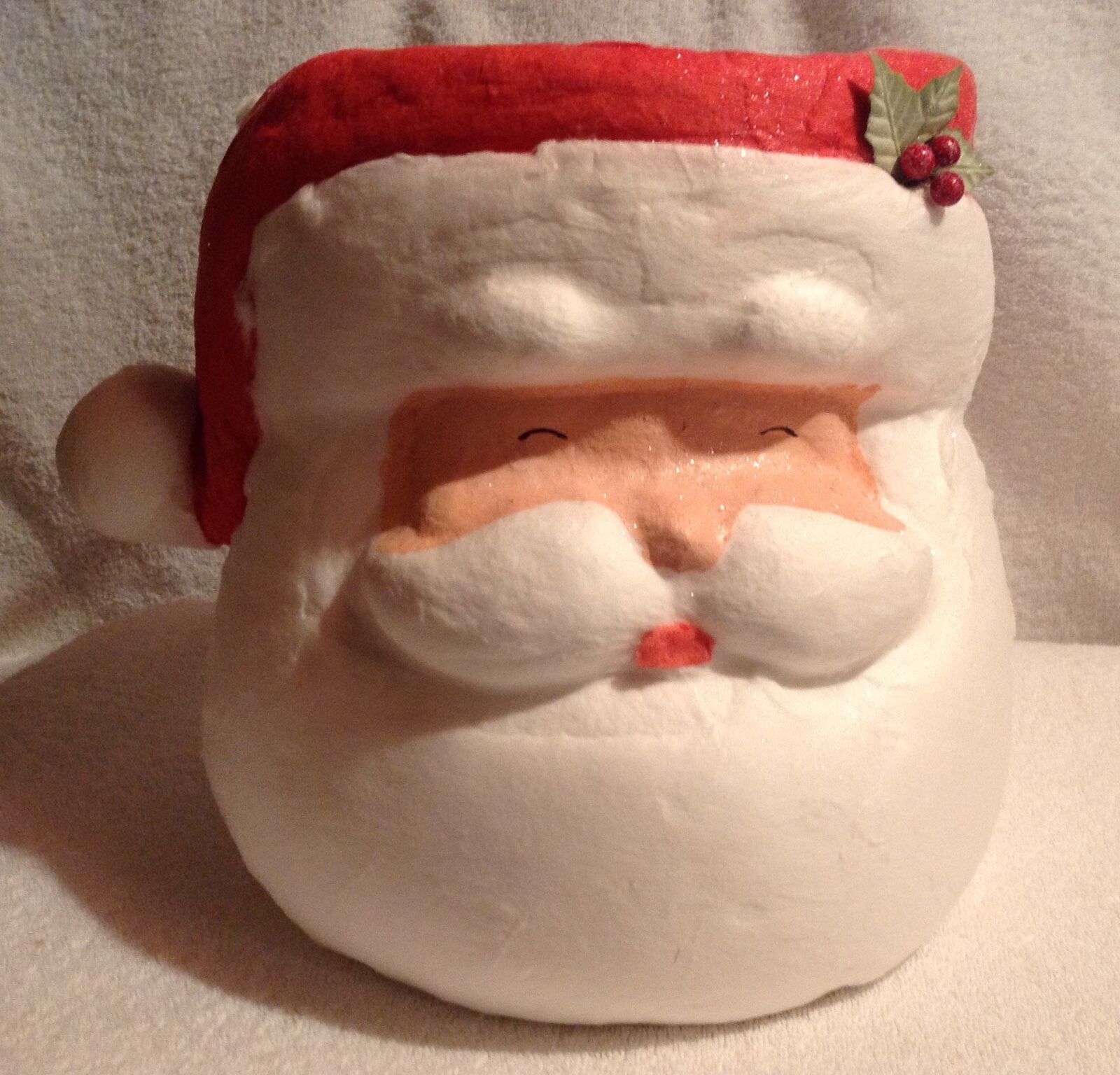 Cotton Batting,Santa Claus,Pail,Bucket,Christmas,Jolly Santa Bucket