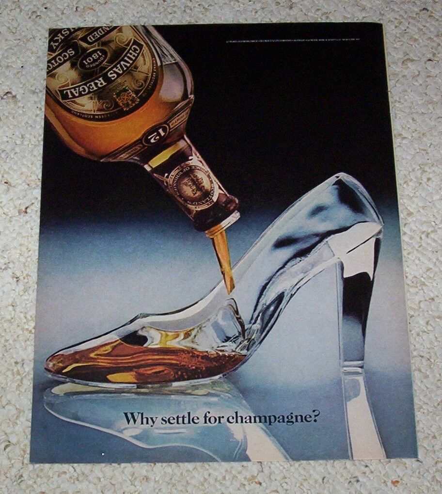 1981 ad page - Chivas Regal Scotch Whisky- glass slipper Vintage ADVERT PAGE