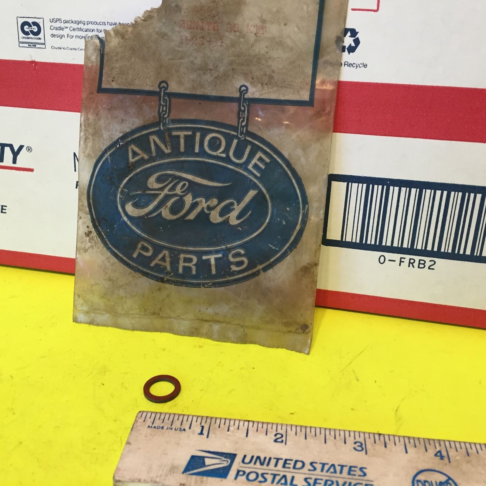 Antique Ford O ring seal,  1928-31.   Item:  4416
