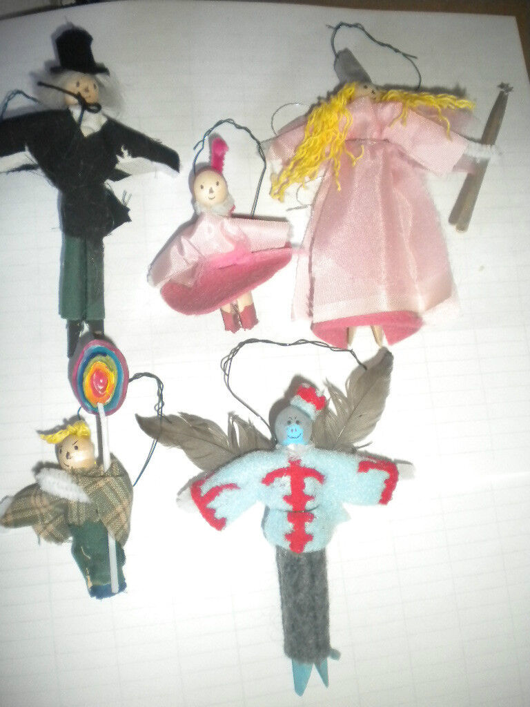 EXPANSION SET OF HANDMADE WIZARD OF OZ CLOTHESPIN DOLLS ORNAMENTS