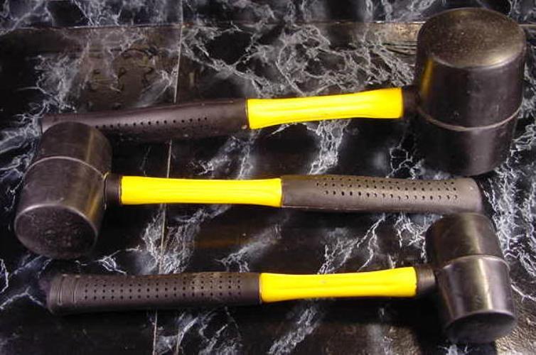 3pc RUBBER MALLET SET Big 32 oz Brand New Tool Fiberglass Handles soft hammer