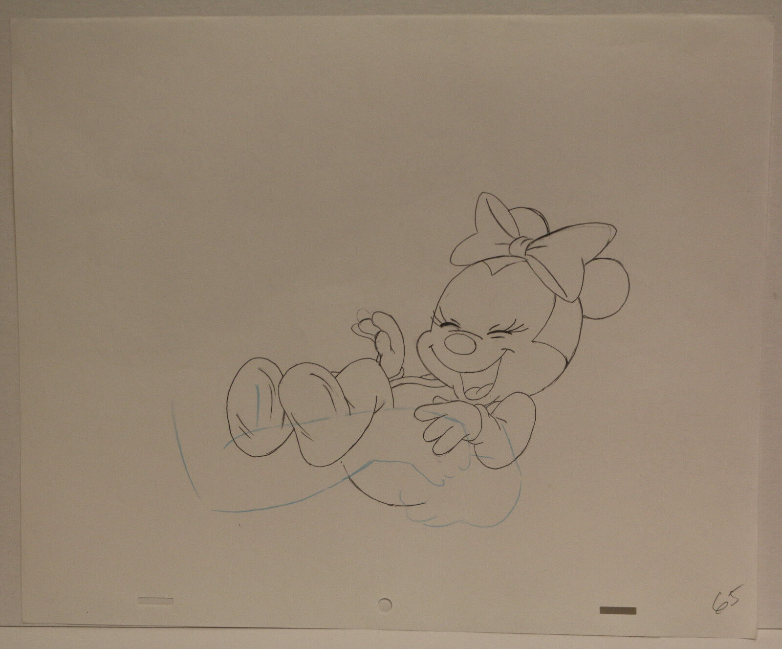 Disney Vintage Animation Original Artwork - Baby Minnie Mouse Laughing #65