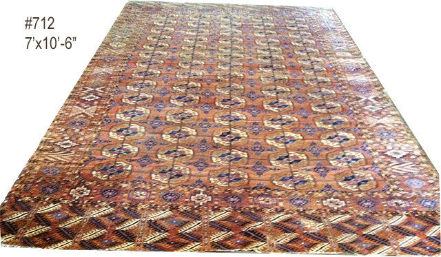 An Antique Tribal Turkoman Main Carpet