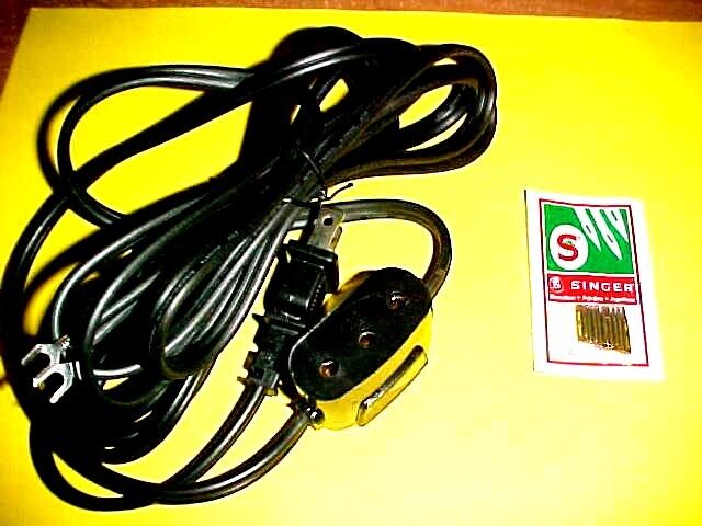 Singer New HD Power Lead Cord For 221/222  & Other Models + Free Singer Needles 