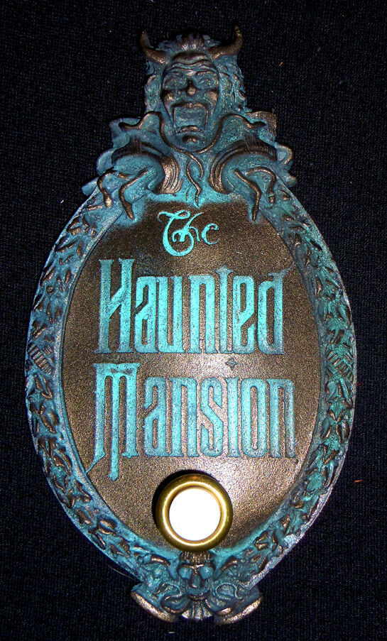 Haunted Mansion Mini Gate Plaque Finished With Door Bell Button