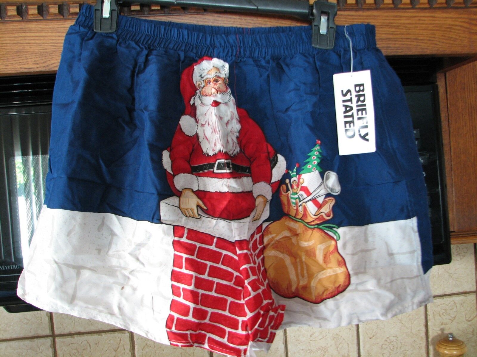 Santa Claus Christmas silk boxer shorts underwear New old Stock w/ tags vintage 