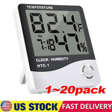 THERMOMETER INDOOR Digital LCD Hygrometer Temperature Humidity Meter Alarm Clock picture