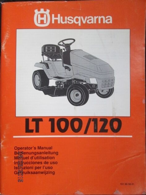 HUSQVARNA LT100/120 Mower Tractor Operators Manual Factory Original OEM