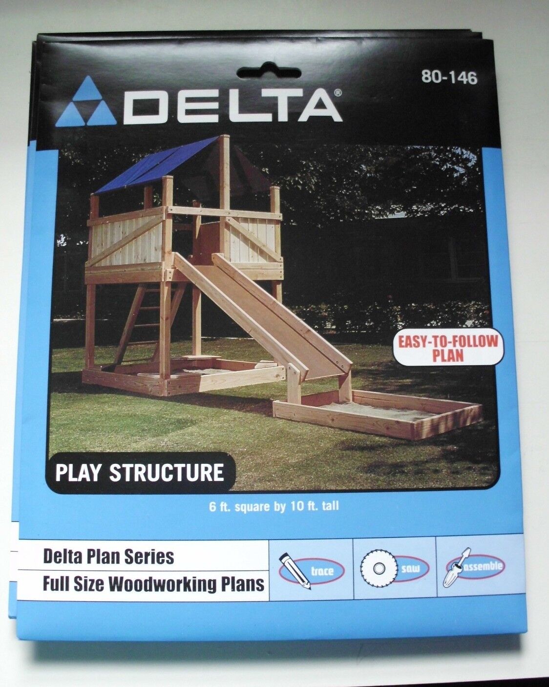  Delta Woodworking Plans–#80-146 EASY TO BUILD PLAY STRUCTURE 6\' SQ X 10\' T  NEW