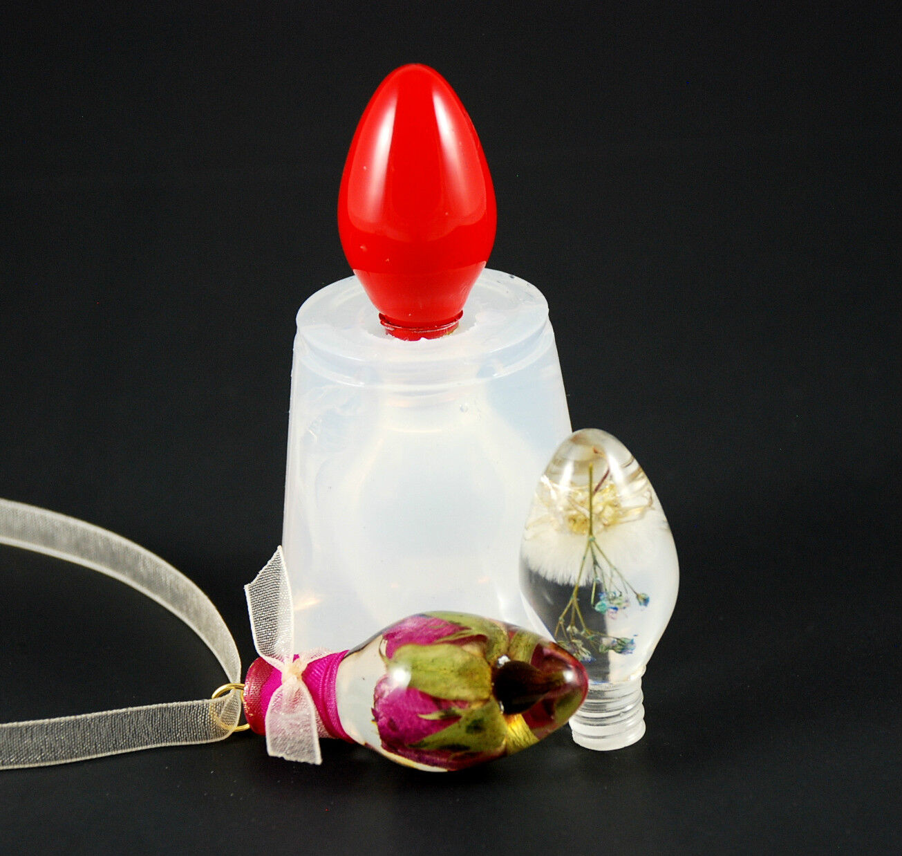 CLEAR SILICONE MOLD, (MP086), FOR BULB STYLE PENDANT, CREATE YOUR JEWELRY