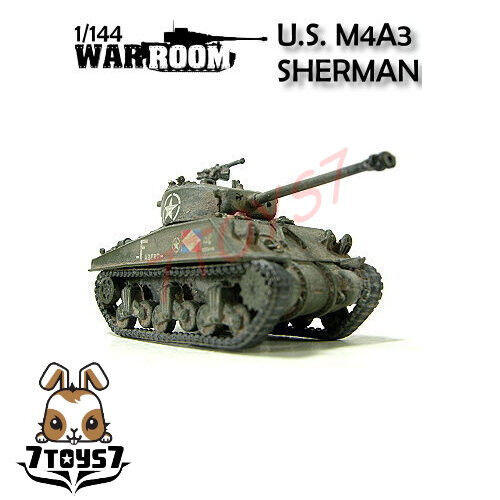 War Room 1/144 M4A3 US Sherman_ Tank w/ Case _Pre-Assembled WWII ACI Bid WR002A