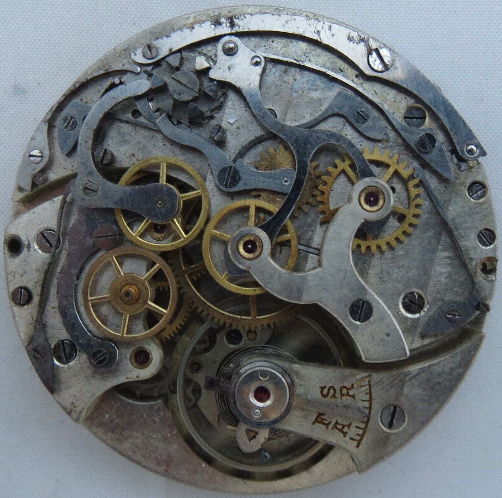 XFine Chronograph Pocket watch movement 43 mm. in diameter balance Ok.