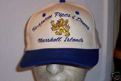 BASEBALL CAP/HAT KWAJALEIN MARSHAL ISLANDS PIPES & DRUMS MUSIC MUSICAL BAGPIPES