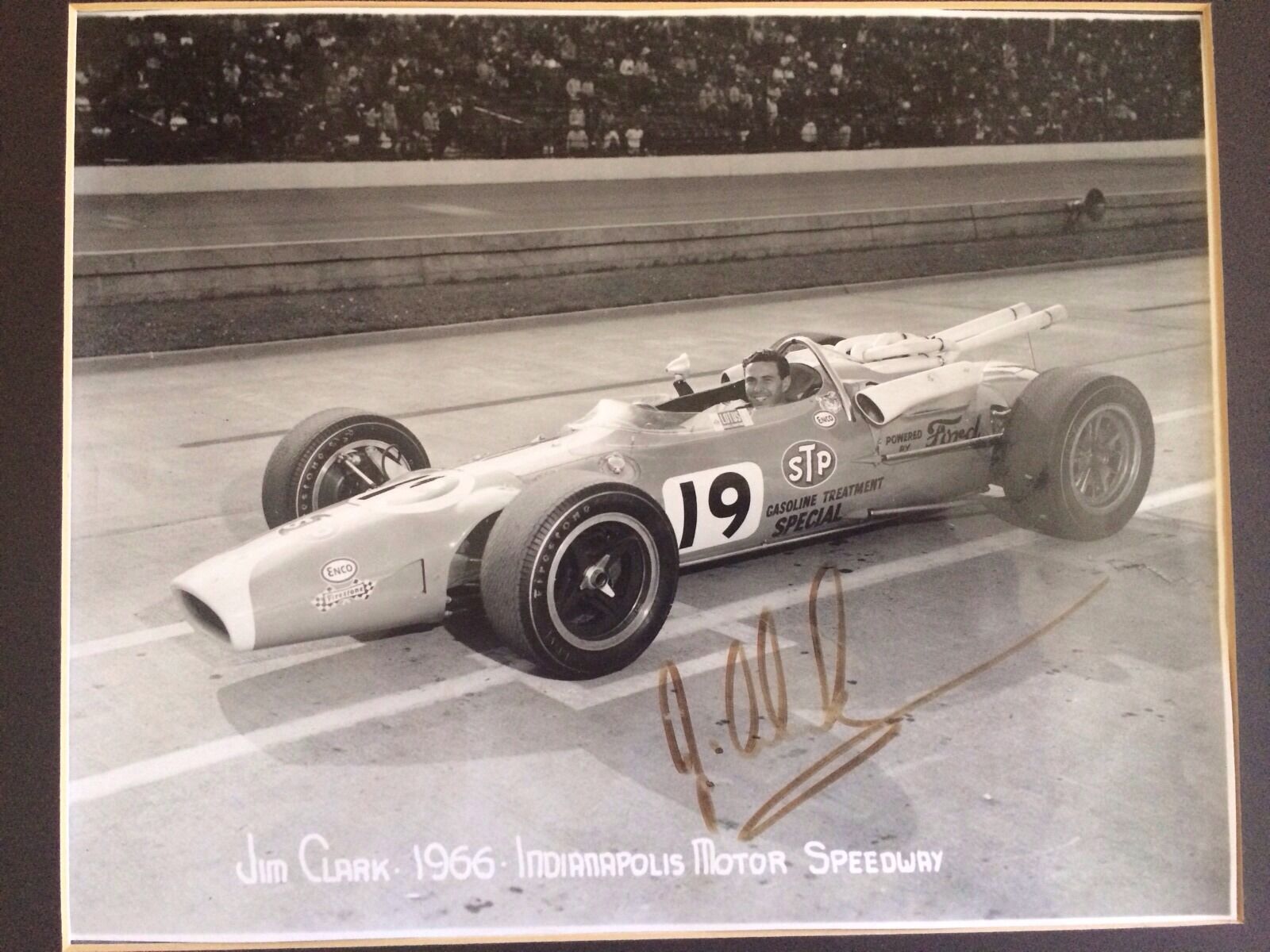 Jim Clark 1966 Autographed Indy 500 Qualifying Photo Signed By Jimmy