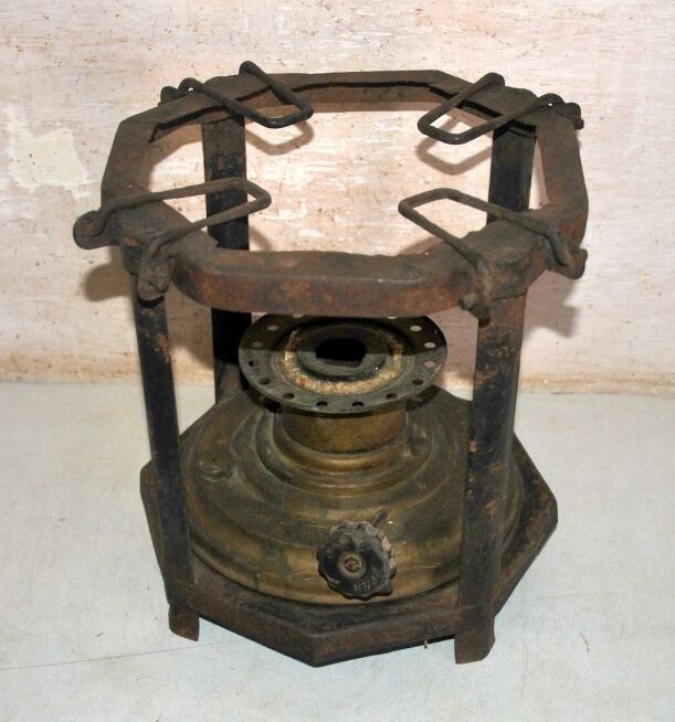 Vintage Old Brass Cast Iron Cooking Stove FFAR India Brand Portable Oil Stove