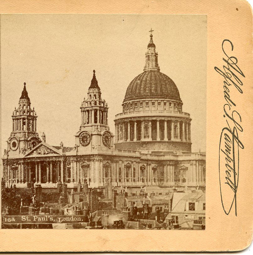 ALFRED CAMPBELL ELIZABETH NJ STEREOVIEW SAINT PAULS CATHEDRAL LONDON 