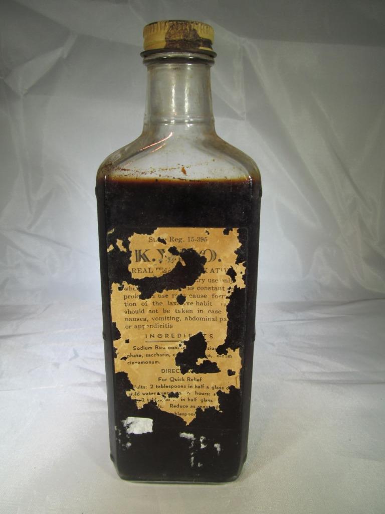K.Y.R.O. - A Real Health Laxative - Virtually Full Bottle - Vintage Medicine