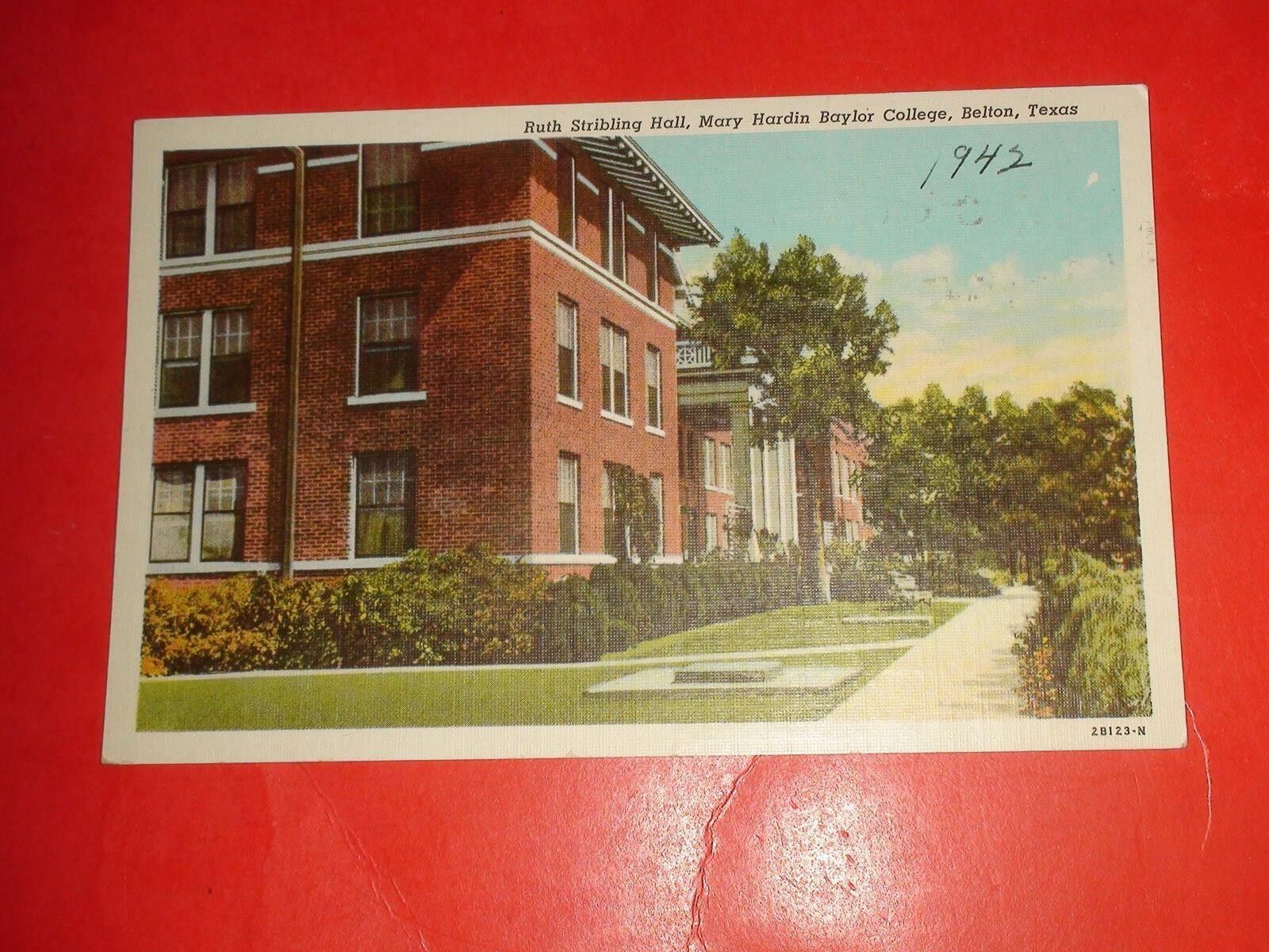 ZN334 Vintage 1942 Linen Postcard Mary Hardin Baylor College Belton Texas