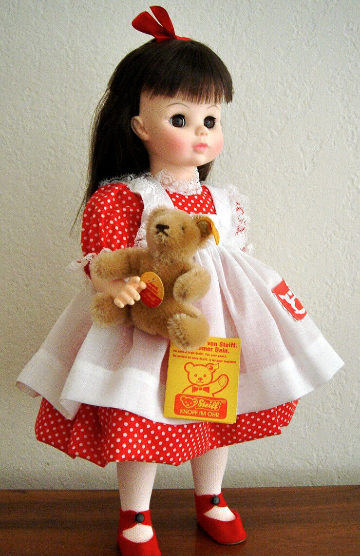 1988 LTD ED FAO Schwarz Madame Alexander “BROOK” doll with STEIFF BEAR are MIB