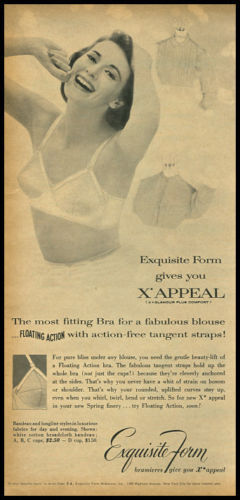 1956 vintage ad for Exquisite Form bras