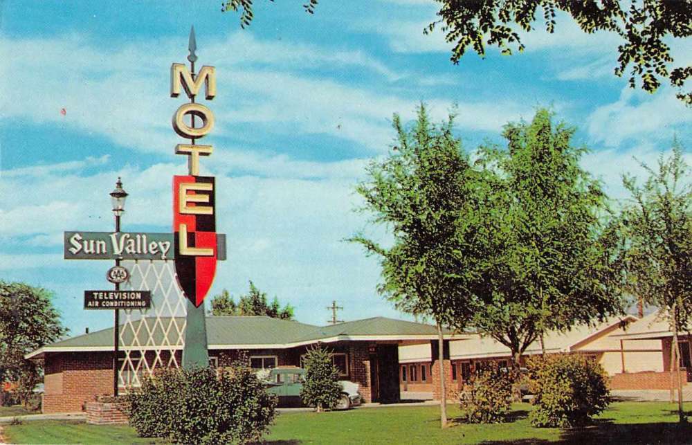Worland Wyoming Sun Valley Motel Vintage Postcard J56797