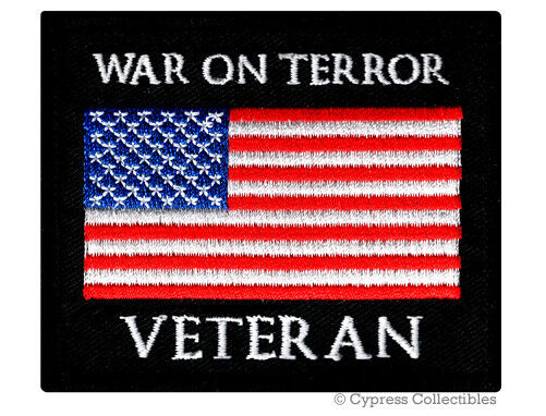 WAR ON TERROR VET MILITARY PATCH embroidered iron-on BIKER US AMERICAN FLAG USA