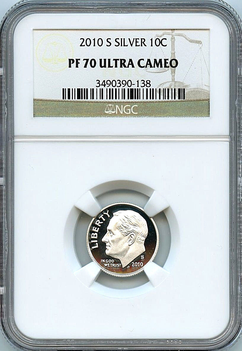 2010 S Roosevelt Silver Dime NGC Early PF 70 Ultra Cameo Coin C4