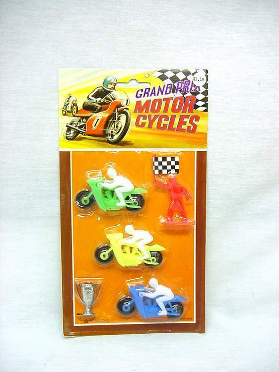 1960\'s Vintage carded Grand Prix Motorcycles  Carded Toy Hong Kong