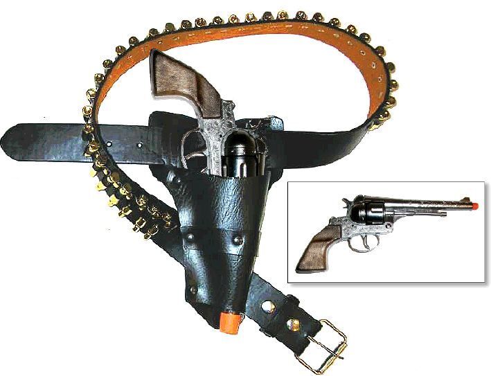Cowboy Western Legends Toy Cap Gun: Doc Holliday Holster Set (LARGE BELT) 