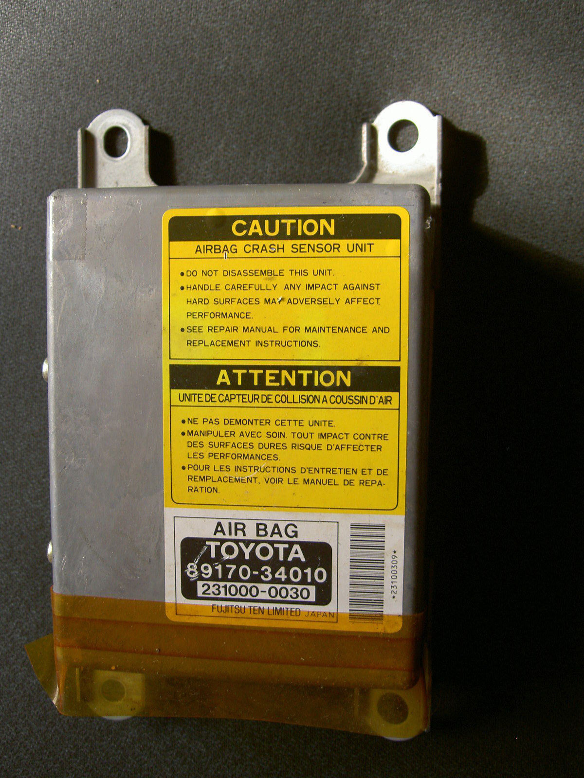 Air bag module Toyota T100,1993-98  SR5, STD  4 Cyl 2.7L, 6 Cyl PN  89170-43010 
