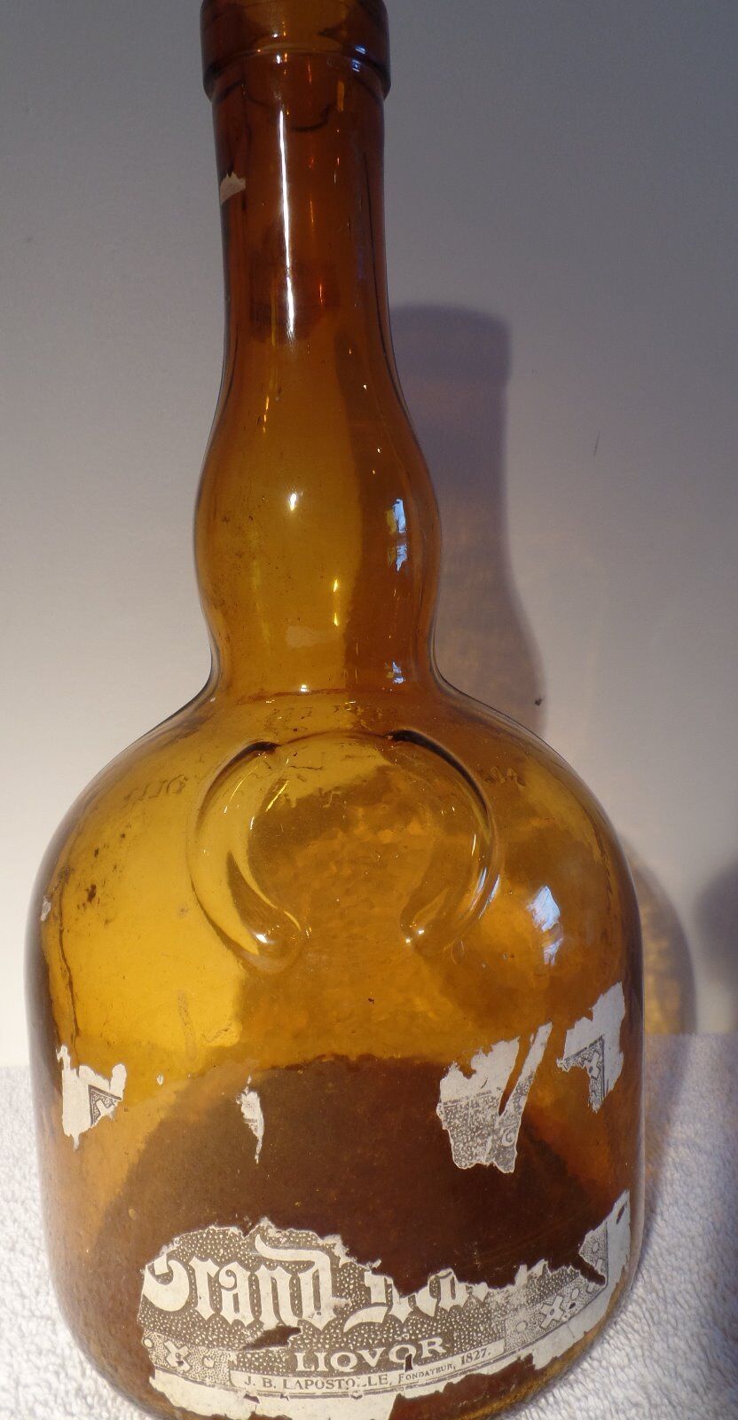 Vintage Grand Marnier Amber Glass Bottle