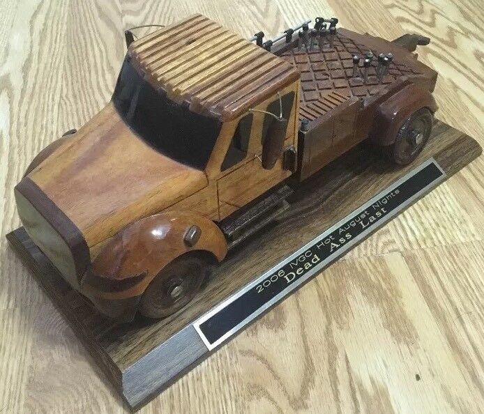 Wooden Tow Truck Hand Crafted Two Toned Stained Wood 2006 Hot August Nights