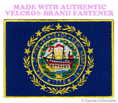 NEW HAMPSHIRE STATE FLAG PATCH EMBROIDERED APPLIQUE w/ VELCRO® Brand Fastener