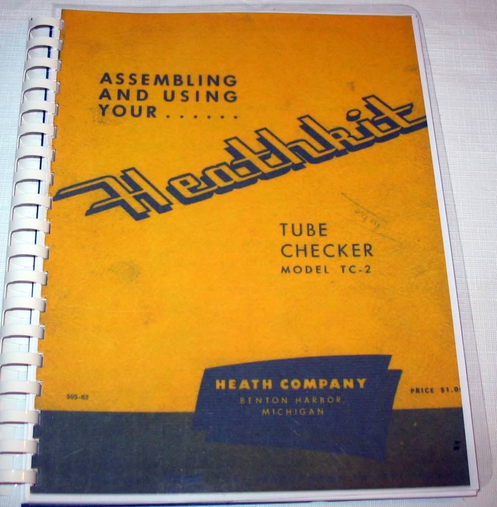 Assembly Manual with Tube Charts for Heathkit TC-2 TUBE TESTER, Test Data Setups