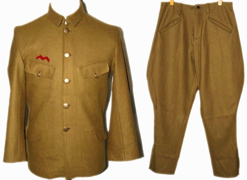 WWII JAPANESE OFFICER WOOL FIELD MILITARY UNIFORM SET TUNIC BREECHES SIZE L