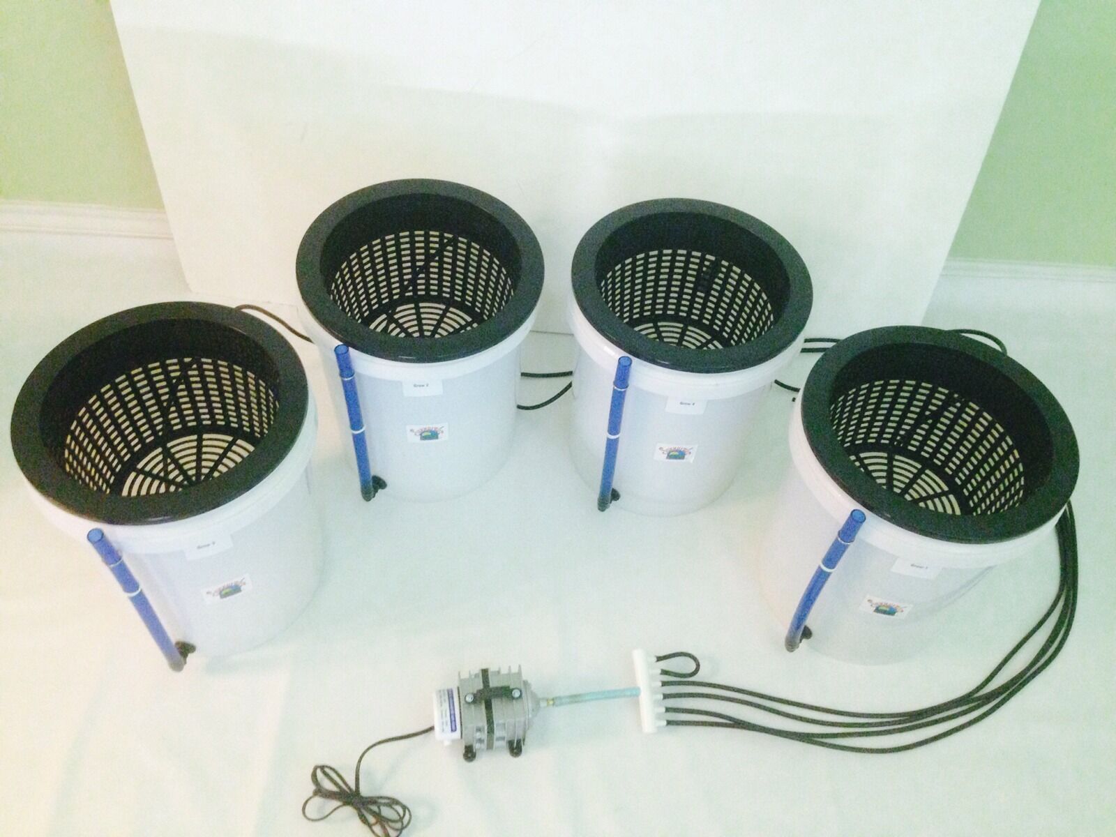 Hydroponic Bubbler Grow System  4 Bucket Kit
