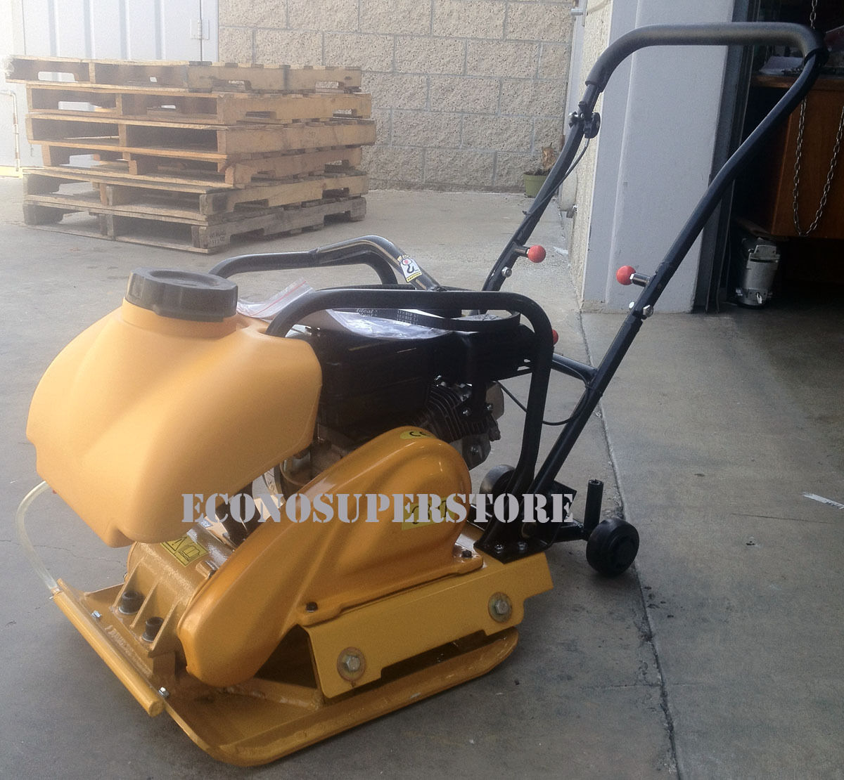 6.5HP GAS VIBRATION PLATE COMPACTOR WALK BEHIND TAMPER RAMMER W/WATER TANK CARB