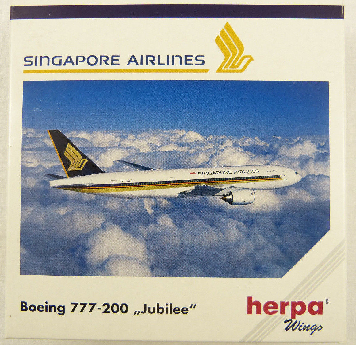 NEW HERPA WINGS 506380 SINGAPORE AIRLINES BOEING 777-200 JUBILEE 1:500 RARE MIB