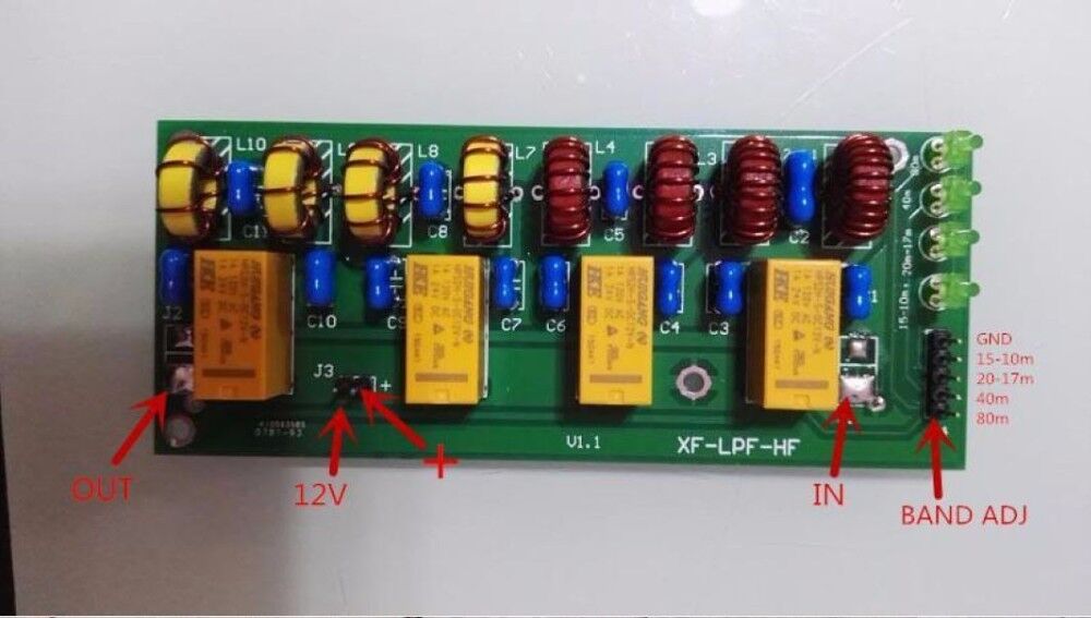 1pcs Assembled 12v 100W 3.5Mhz-30Mhz HF power amplifier low pass filter