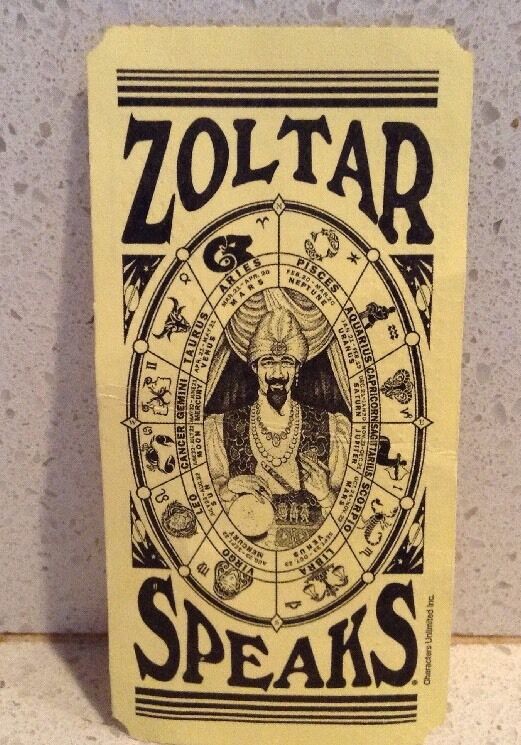 Zoltar Speaks Paper Fortune Yellow Characters Unlimited  BIG Successful Love
