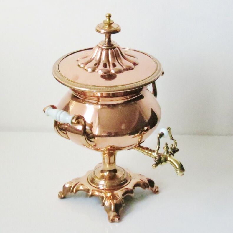 Antique Rare Red Copper Brass Samovar Hot Water/Tea Coffee Urn  